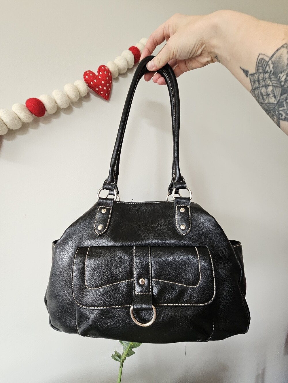 Y2K Payless Shoe Source Slouchy, Satchel Hobo Shoulder Bag, Faux Leather